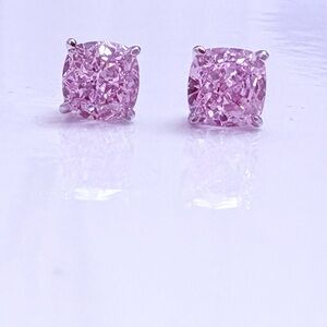 1 carat Pink Hybrid Diamond Earrings - Lab Created Diamonds - Earrings for women